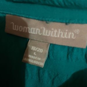 Woman Within. Size L   Turquoise color.